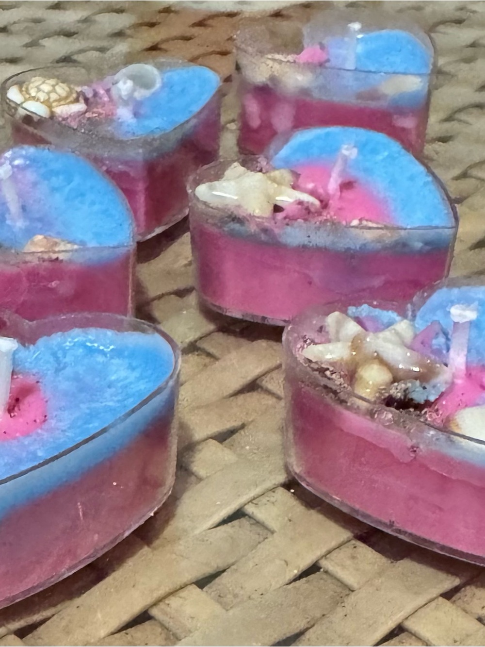Handmade Heart Beach Tea Lights - cotton candy maui beach - Picture 5 of 5